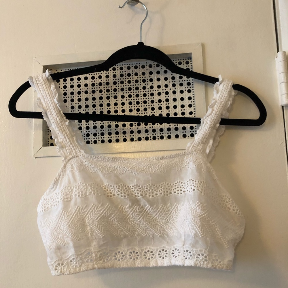 White Embroidered Skirt & Crop Top Co-Ord